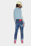 MEDIUM POWDER SPOTS WASH COOL GIRL CROPPED JEANS